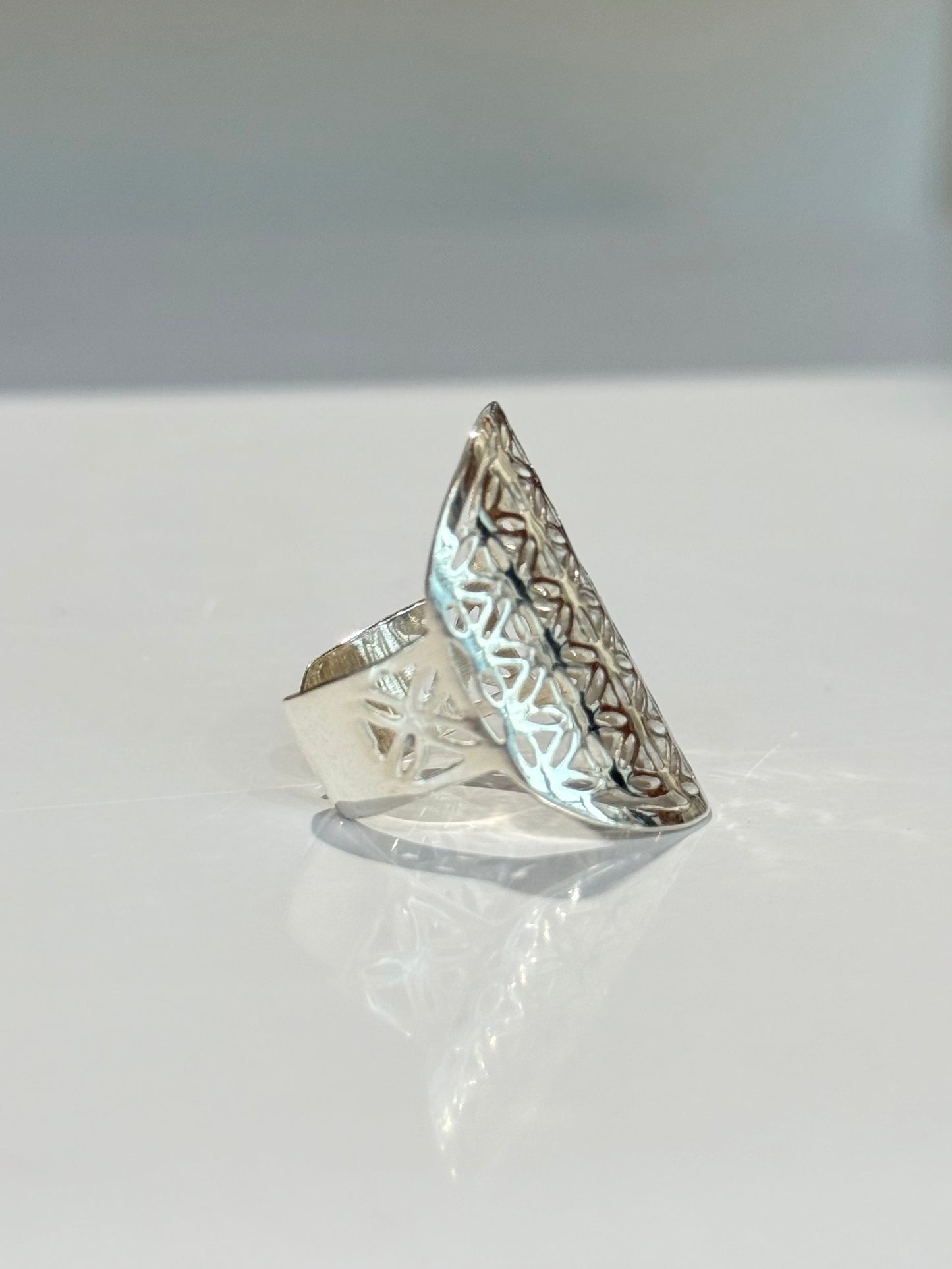 Flower of Life Adjustable Ring – Sterling Silver