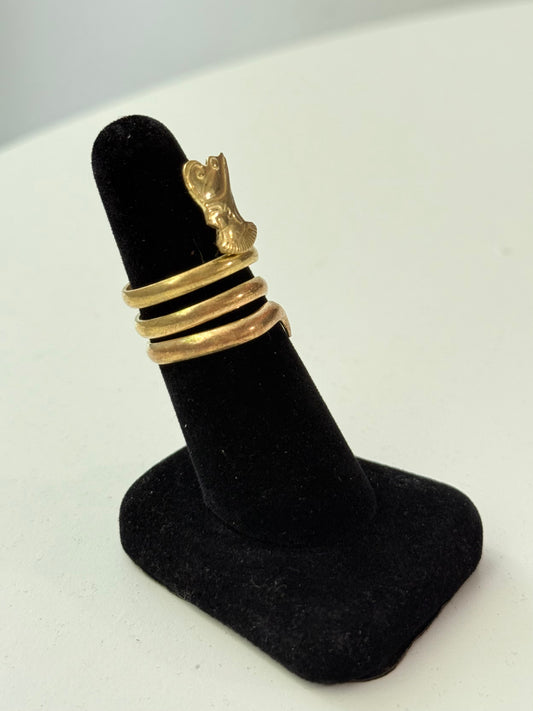 Ramses Swirl Adjustable Brass Ring – Best Fits Size 8 and Can Be Adjusted Larger