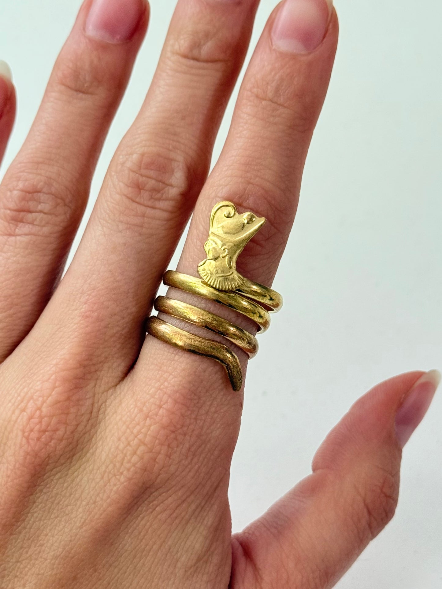 Ramses Swirl Adjustable Brass Ring – Best Fits Size 8 and Can Be Adjusted Larger