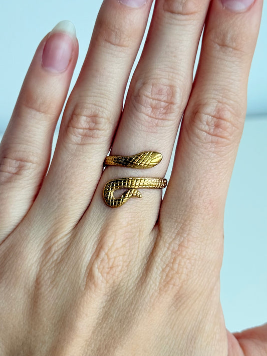 Snake Adjustable Brass Ring – Best Fits Size 7 and Can Be Adjusted Larger