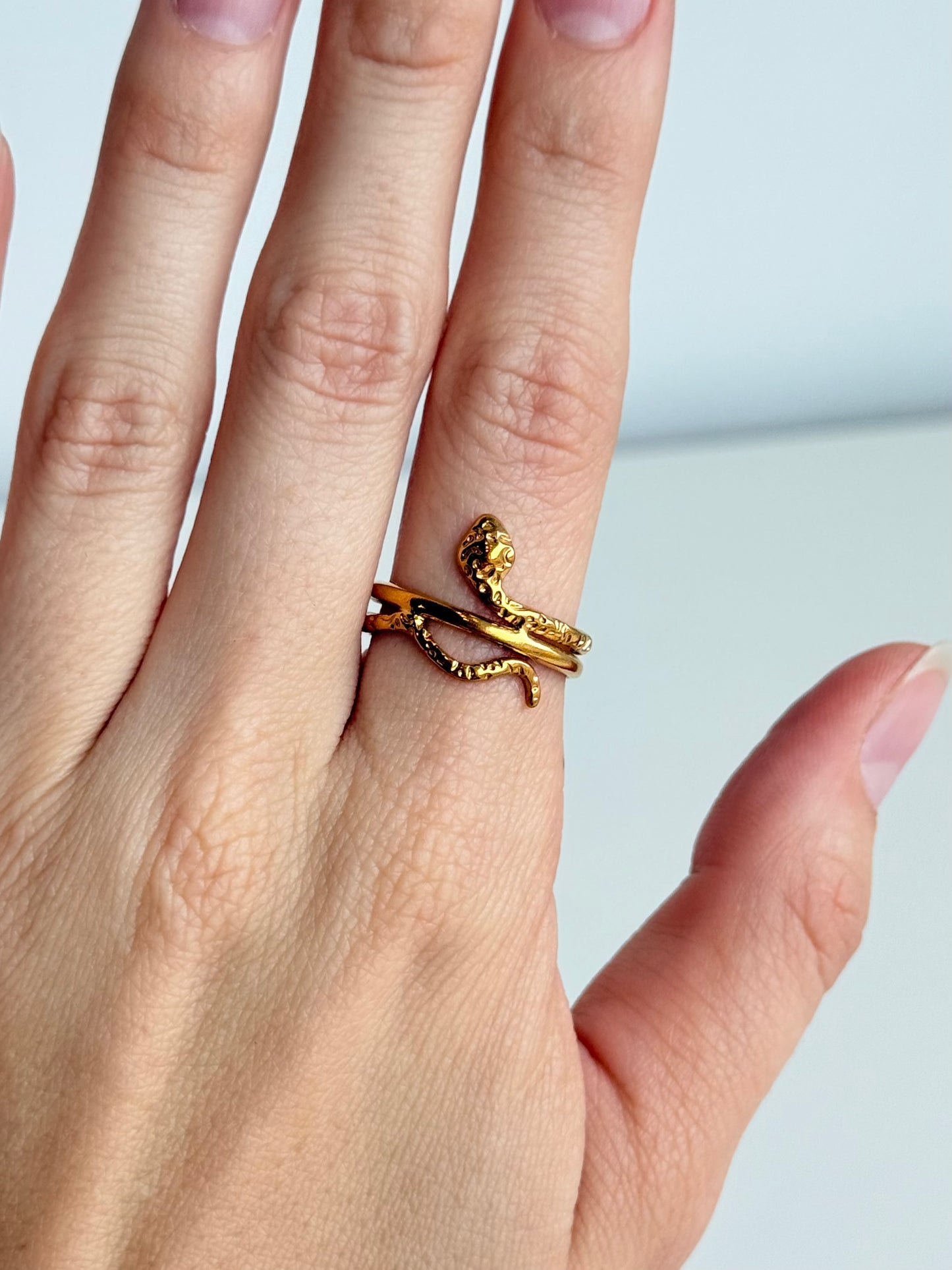 Snake Adjustable Brass Ring – Best Fits Size 7 and Can Be Adjusted Larger