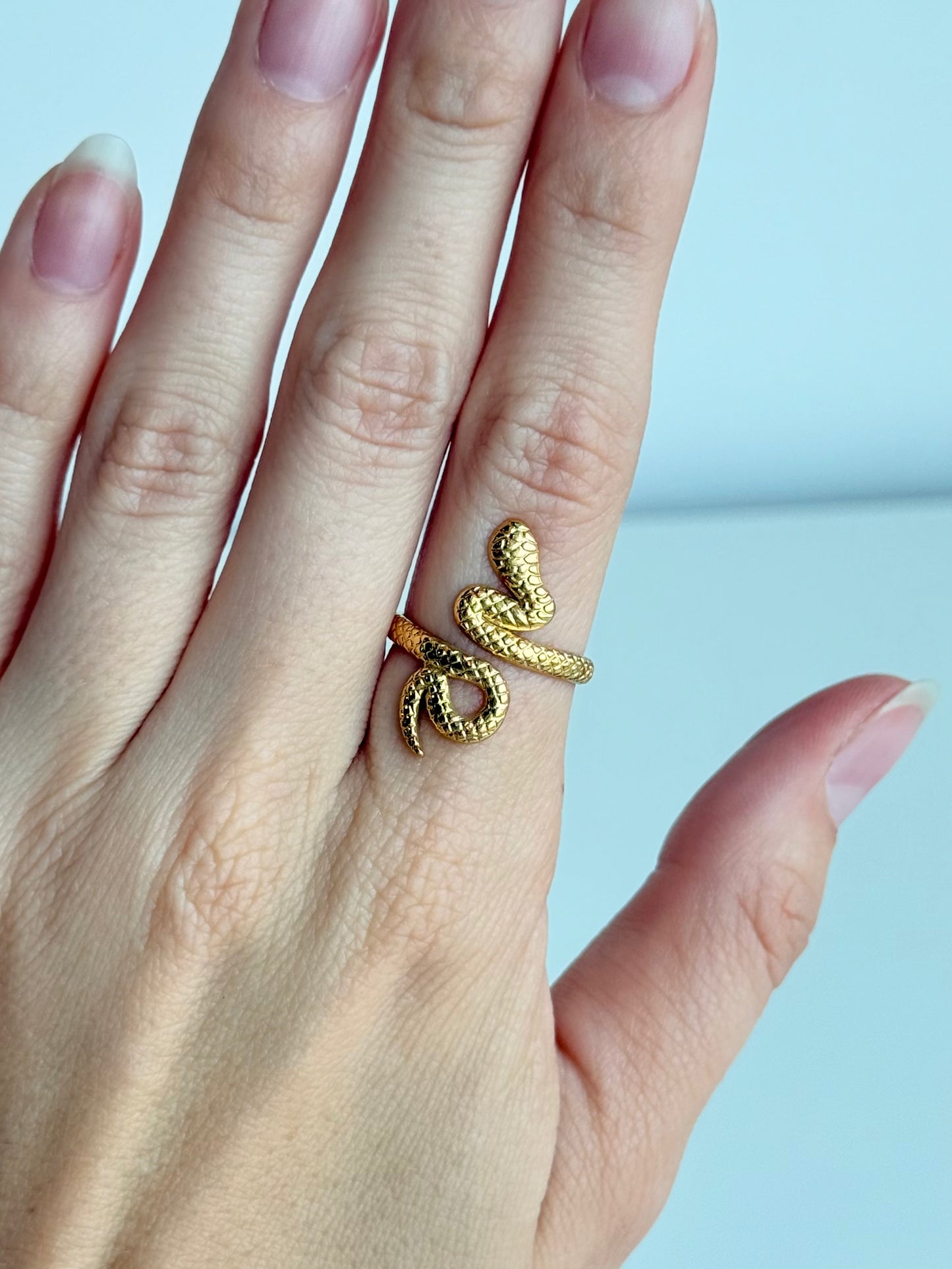 Snake Adjustable Brass Ring – Best Fits Size 7.5 and Can Be Adjusted Larger