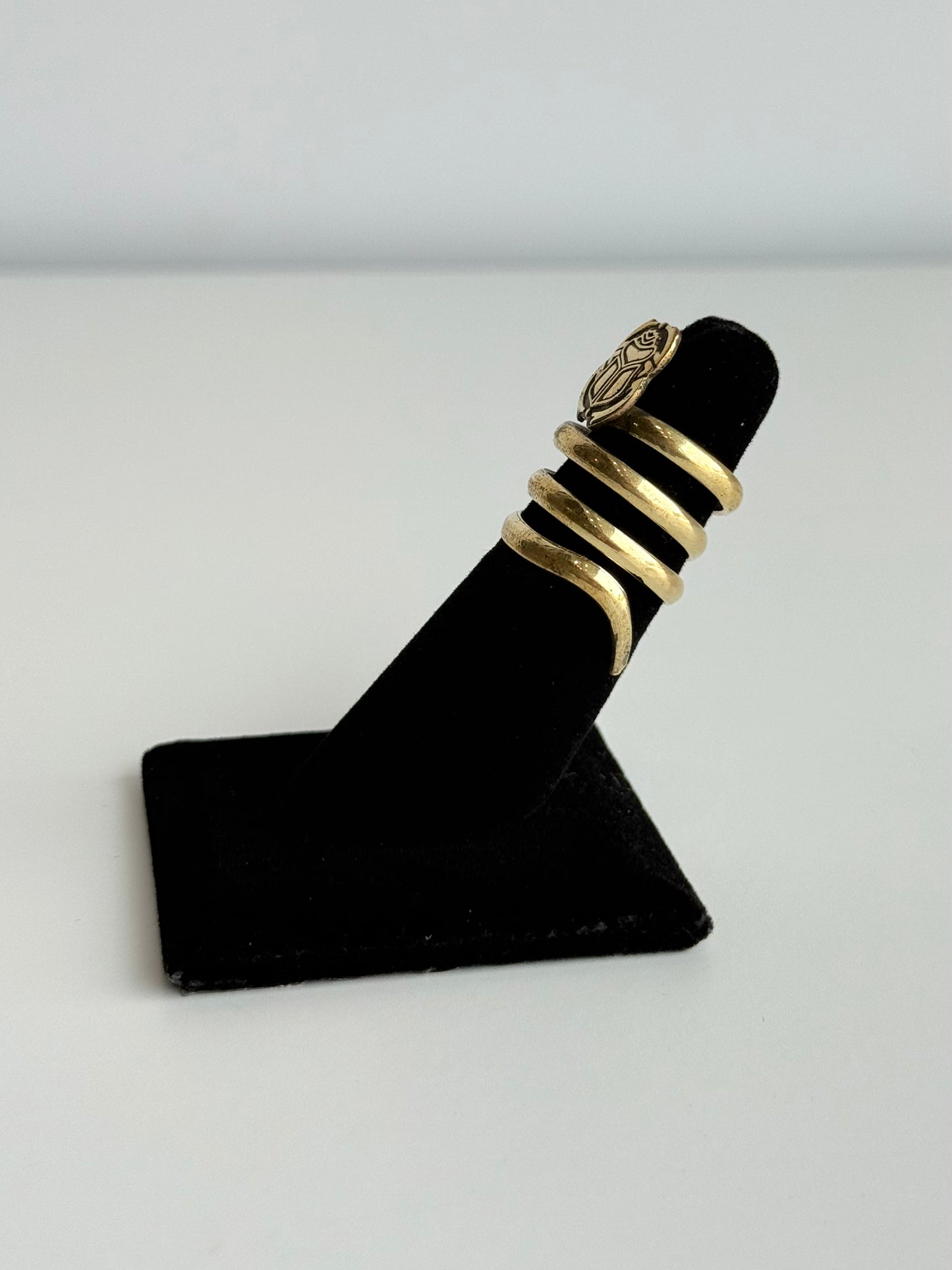 Scarab Swirl Adjustable Brass Ring – Best Fits Size 6 and Can Be Adjusted Larger