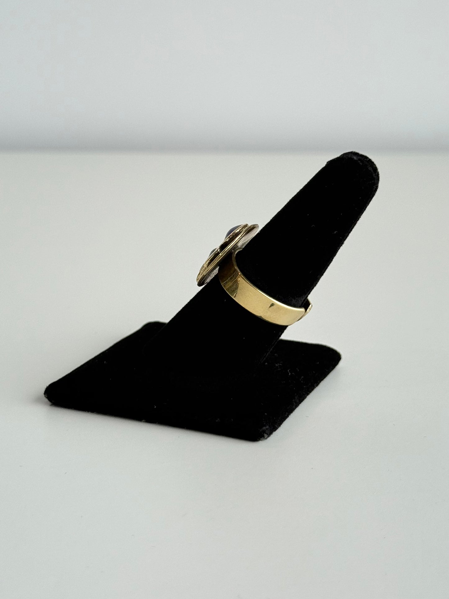 Ankh Stone Inlay Adjustable Brass Ring – Best Fits Size 8 and Can Be Adjusted Larger