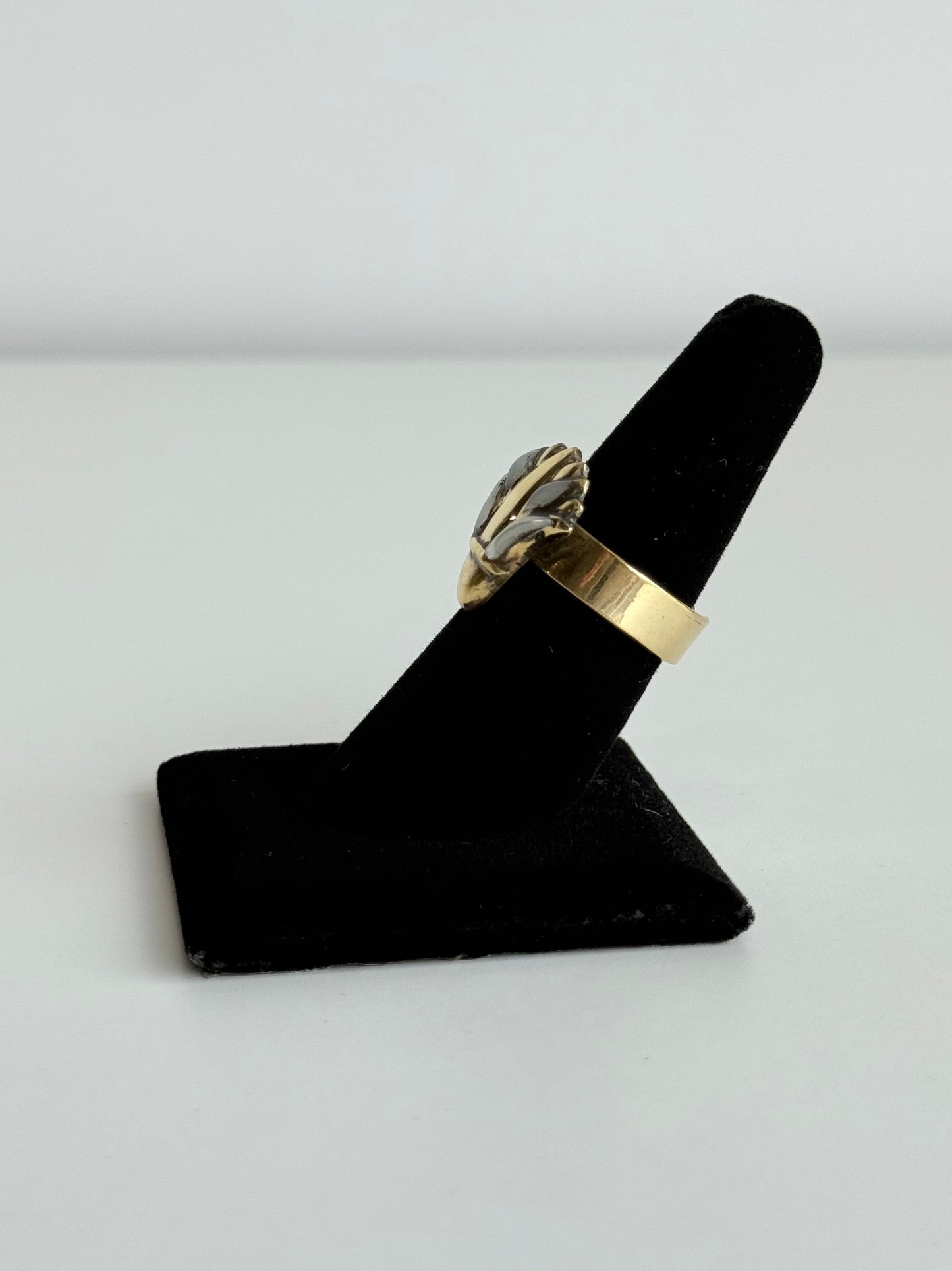 Egyptian Lotus Adjustable Brass Ring – Best Fits Size 8 and Can Be Adjusted Larger