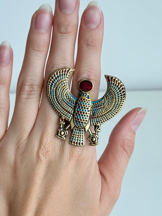 Horus Adjustable Brass Ring