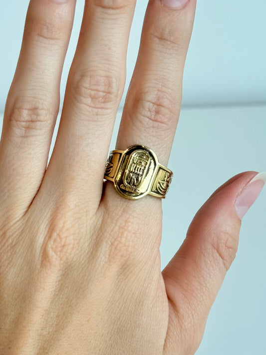 Cartouche Adjustable Brass Ring – Best Fits Size 9 and Can Be Adjusted Larger