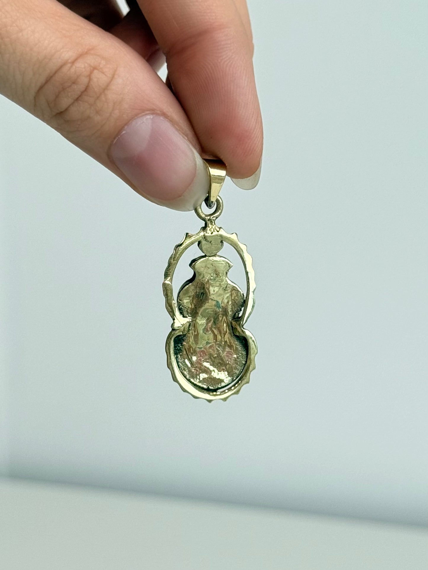 Blue Scarab Pendant – Brass