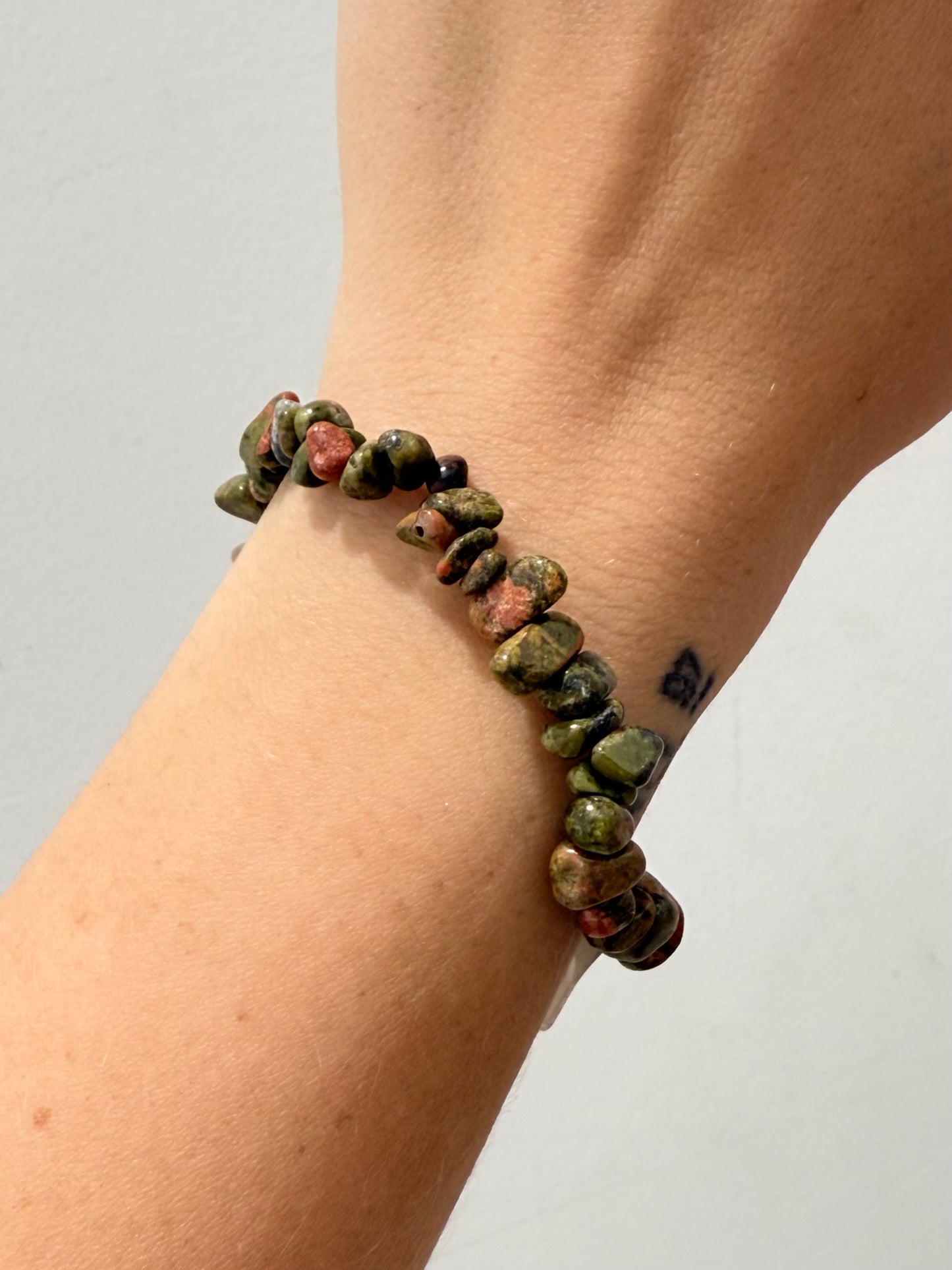 Unakite Chip Bracelet