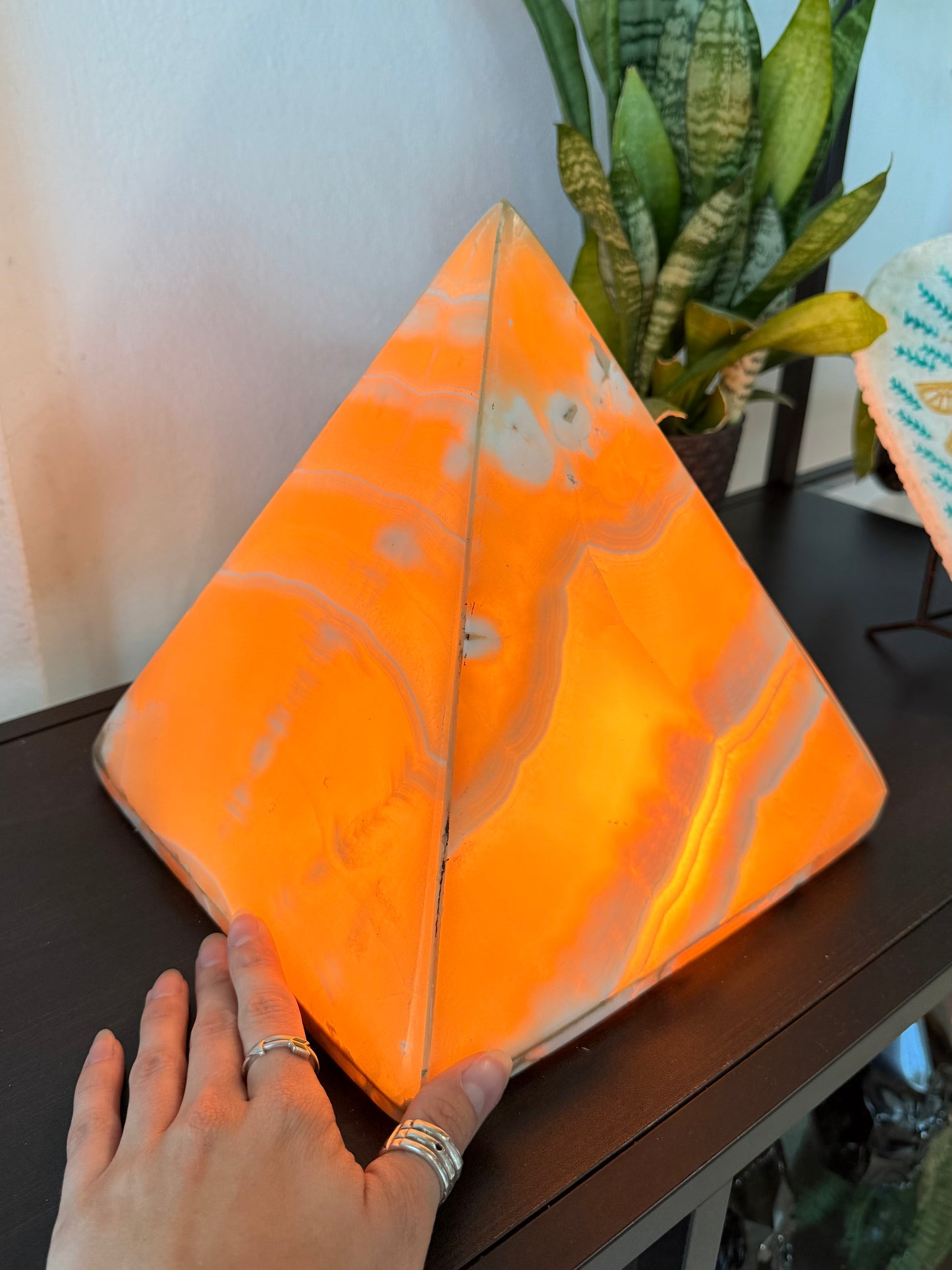 Alabaster Calcite Pyramid Lamp