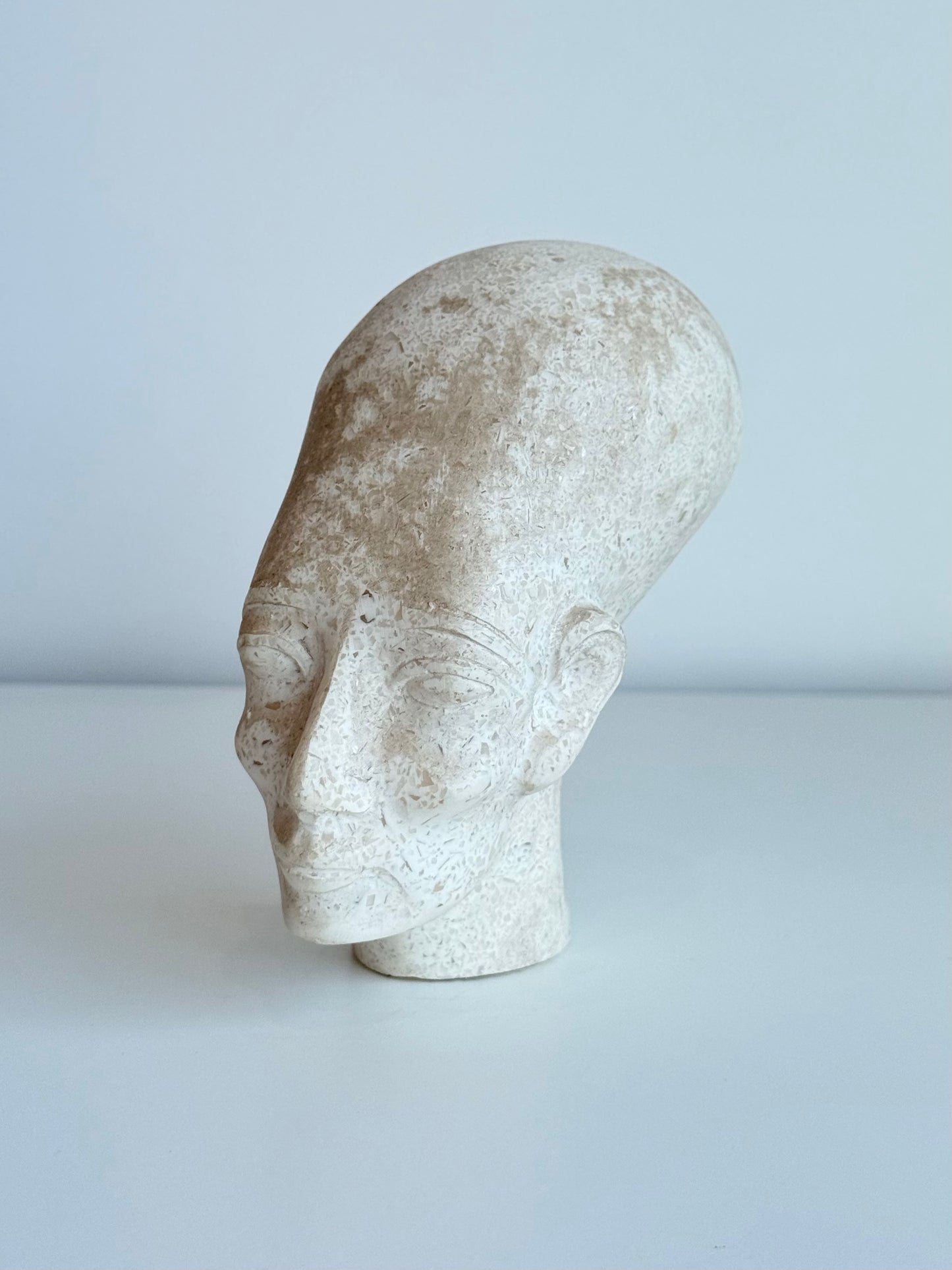 Amarna Princess Head Sculpture – Daughter of Akhenaten – Gypsum & Alabaster