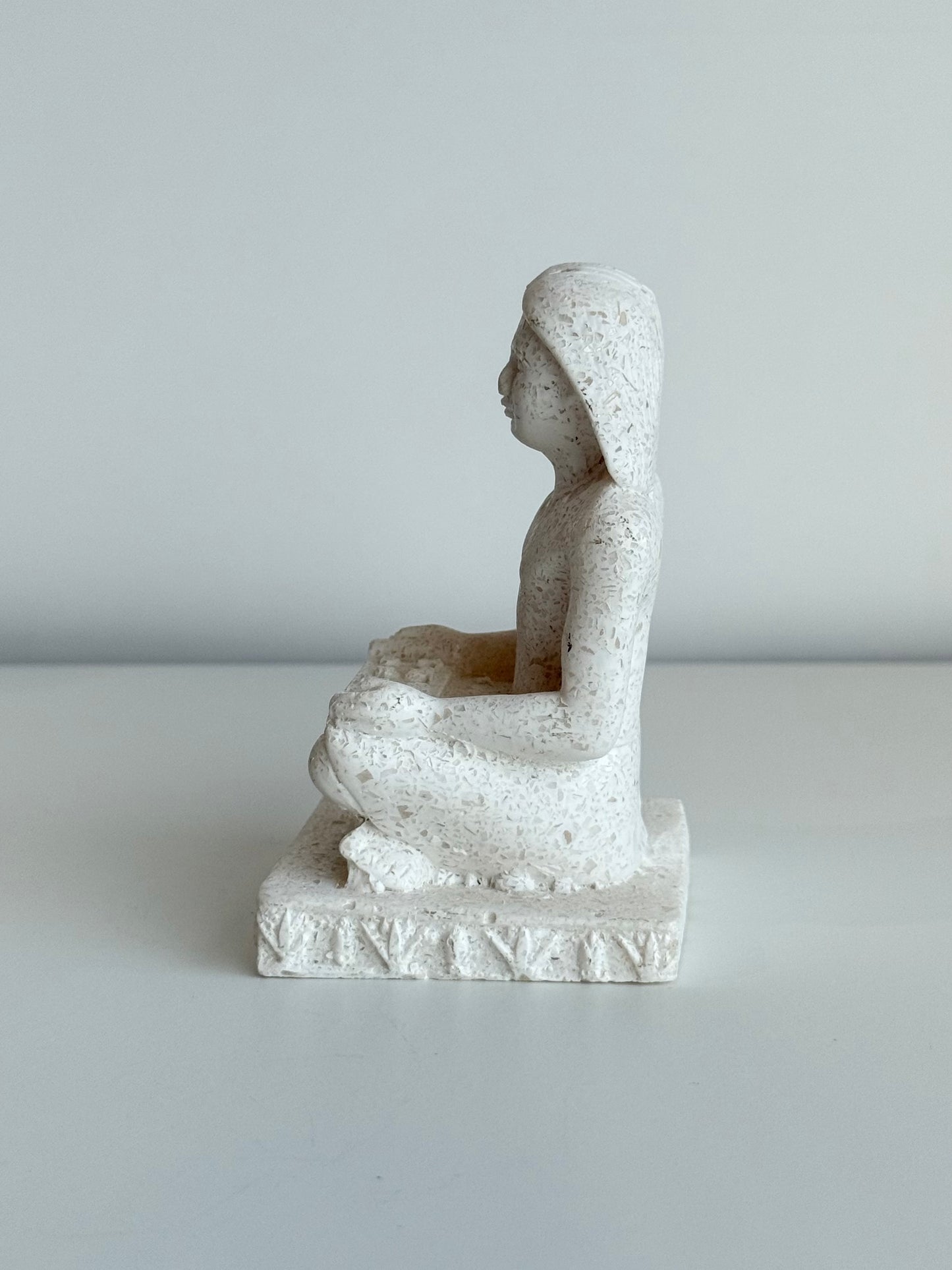 Egyptian Scribe Sculpture – Gypsum & Alabaster