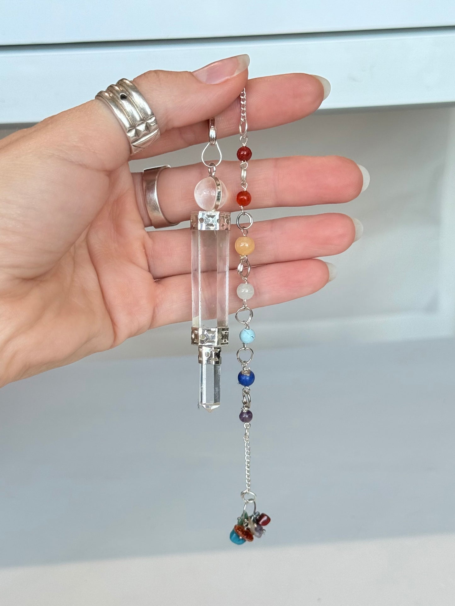 Clear Quartz ( Chakra ) Pendulum