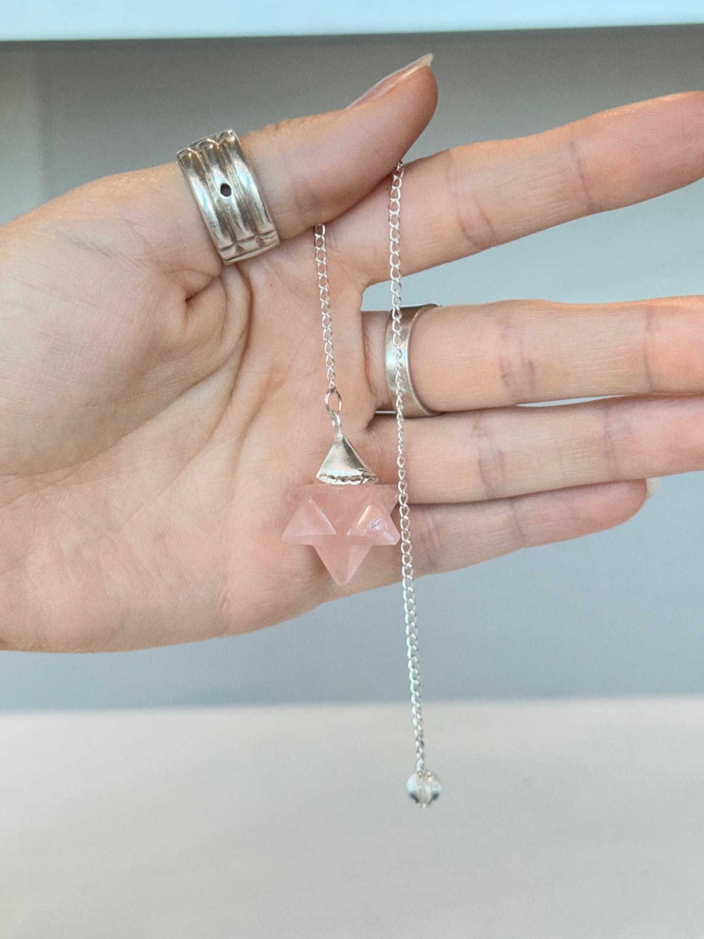 Rose Quartz ( Merkaba ) Pendulum
