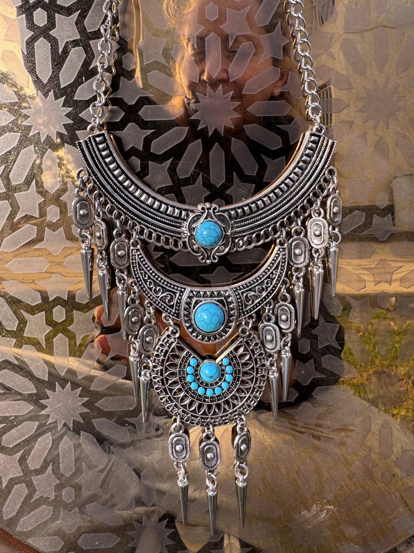 Pre-Order: Howlite Turquoise Pewter Necklace