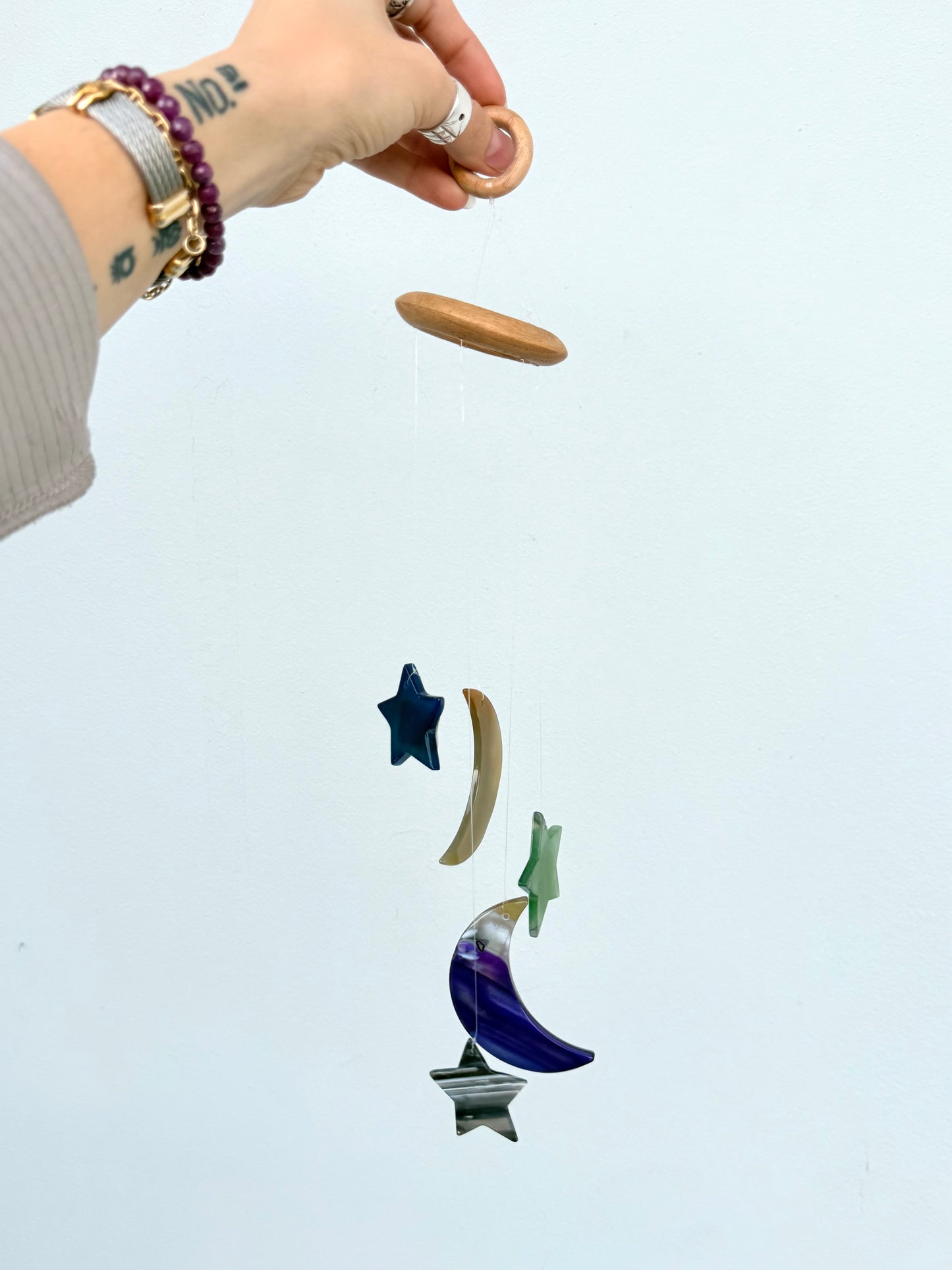Star and Moon Agate Wind Chime