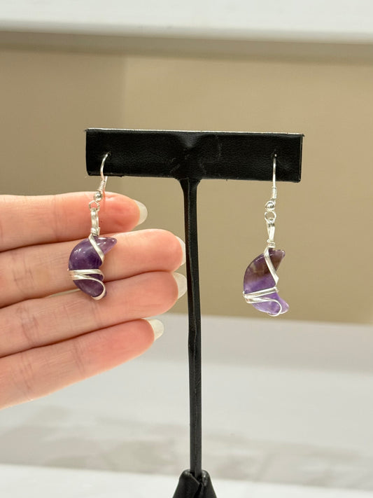 Amethyst Moon Earrings