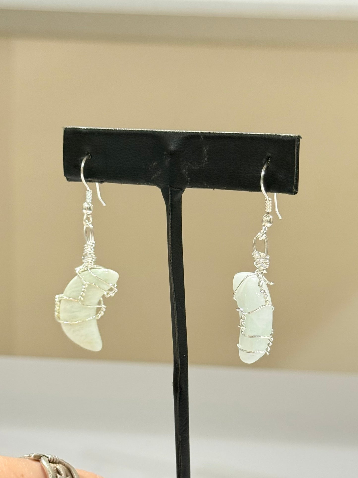 Amazonite Moon Earring