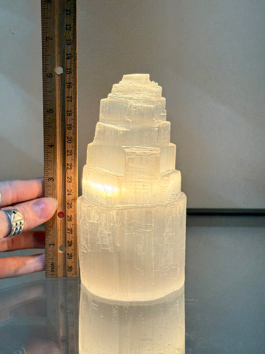 Selenite Lamp 6"