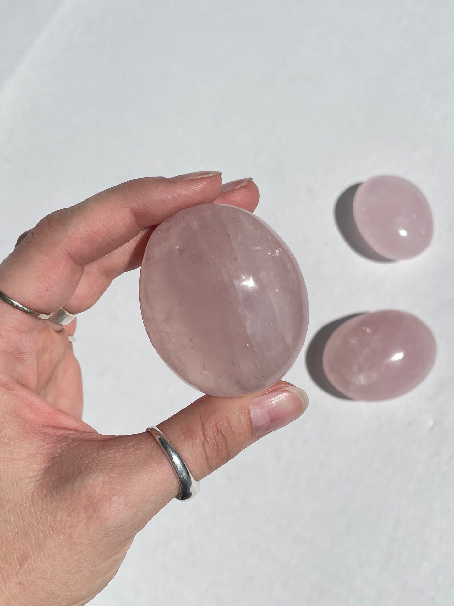 Rose Quartz Palm Stone
