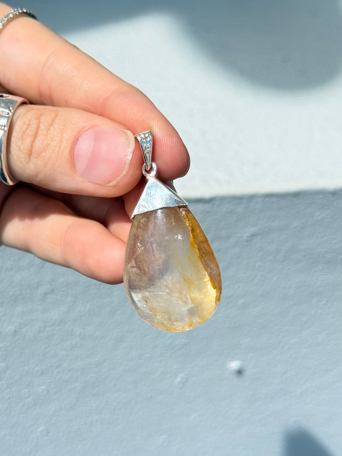 Golden Healer Quartz Pendant silver 925
