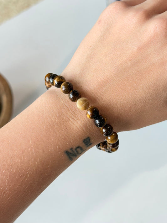 Yellow Tiger Eye & Faceted Golden Tiger Eye - 8mm Bracelet