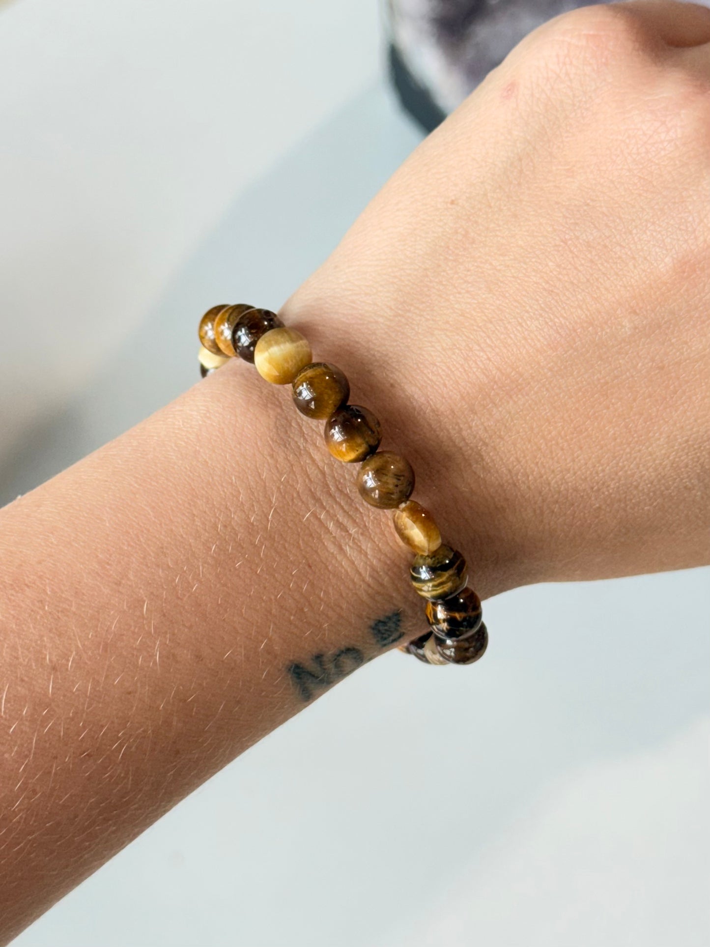 Yellow Tiger Eye & Faceted Golden Tiger Eye - 8mm Bracelet