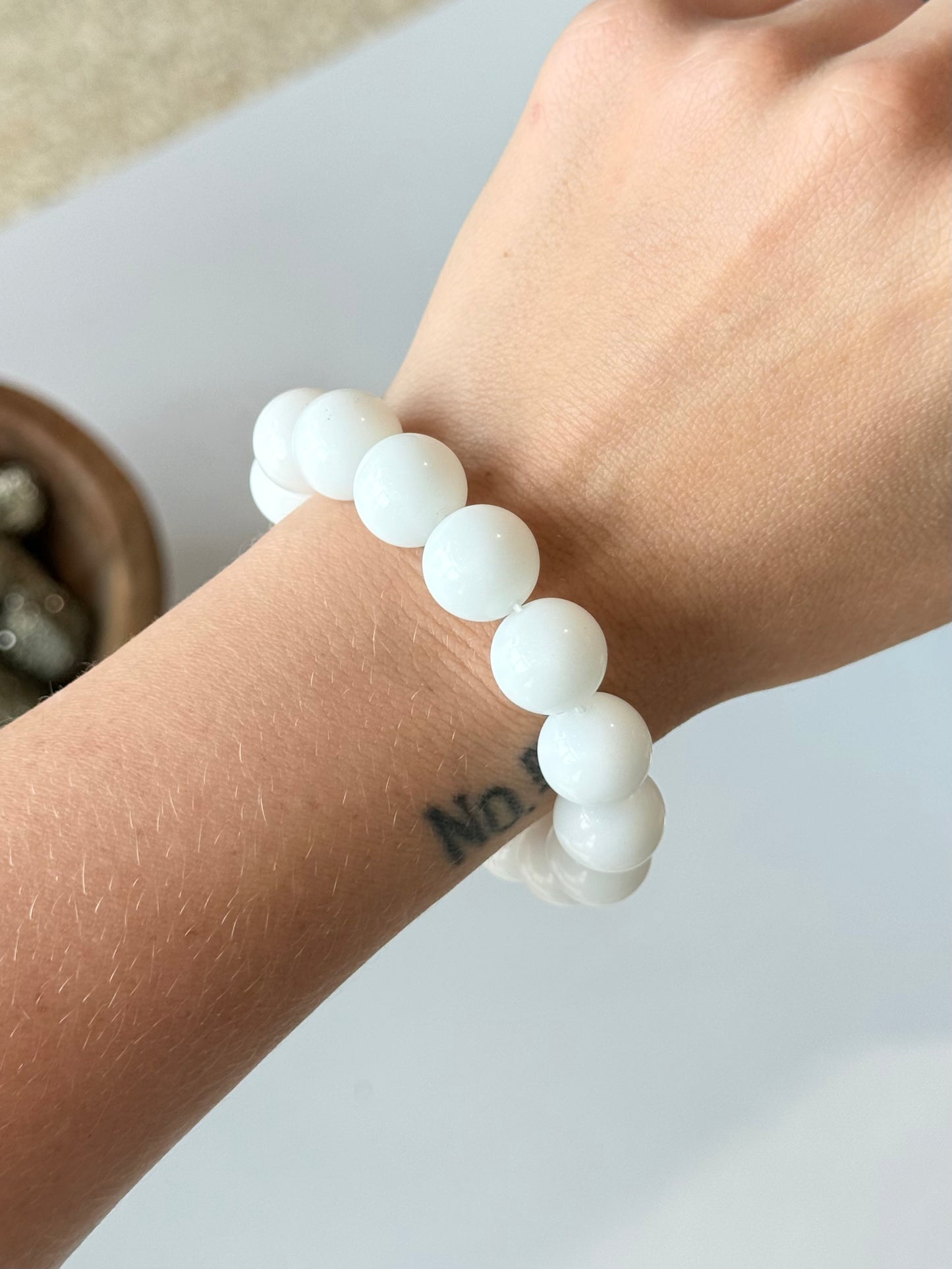 White Jade -11mm Bracelet
