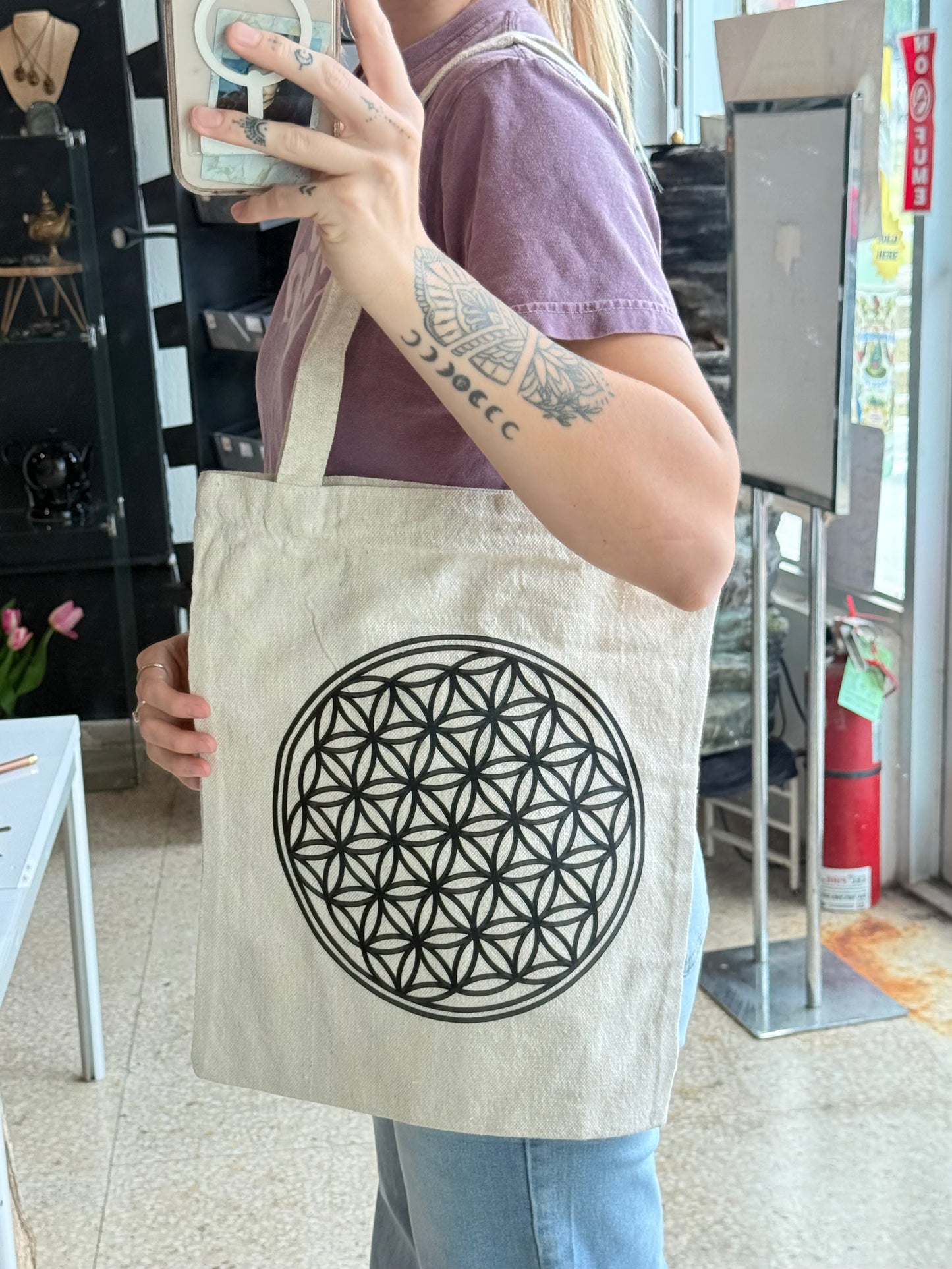 Bolso de Tela Flor de la Vida | Flower of Life Tote Bag