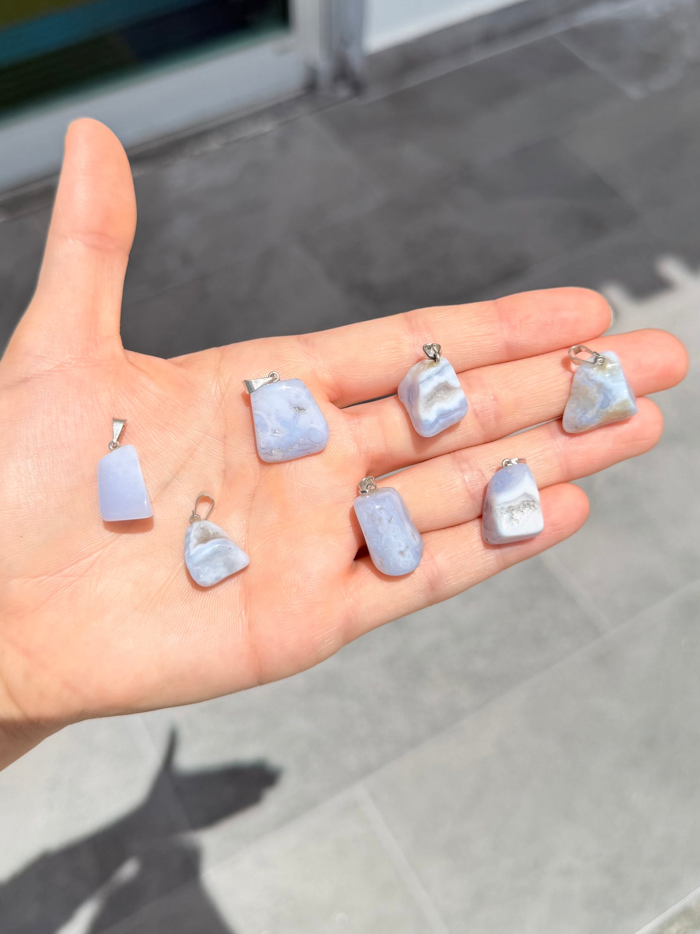 Blue Lace Agate Pendant ( Brazil )