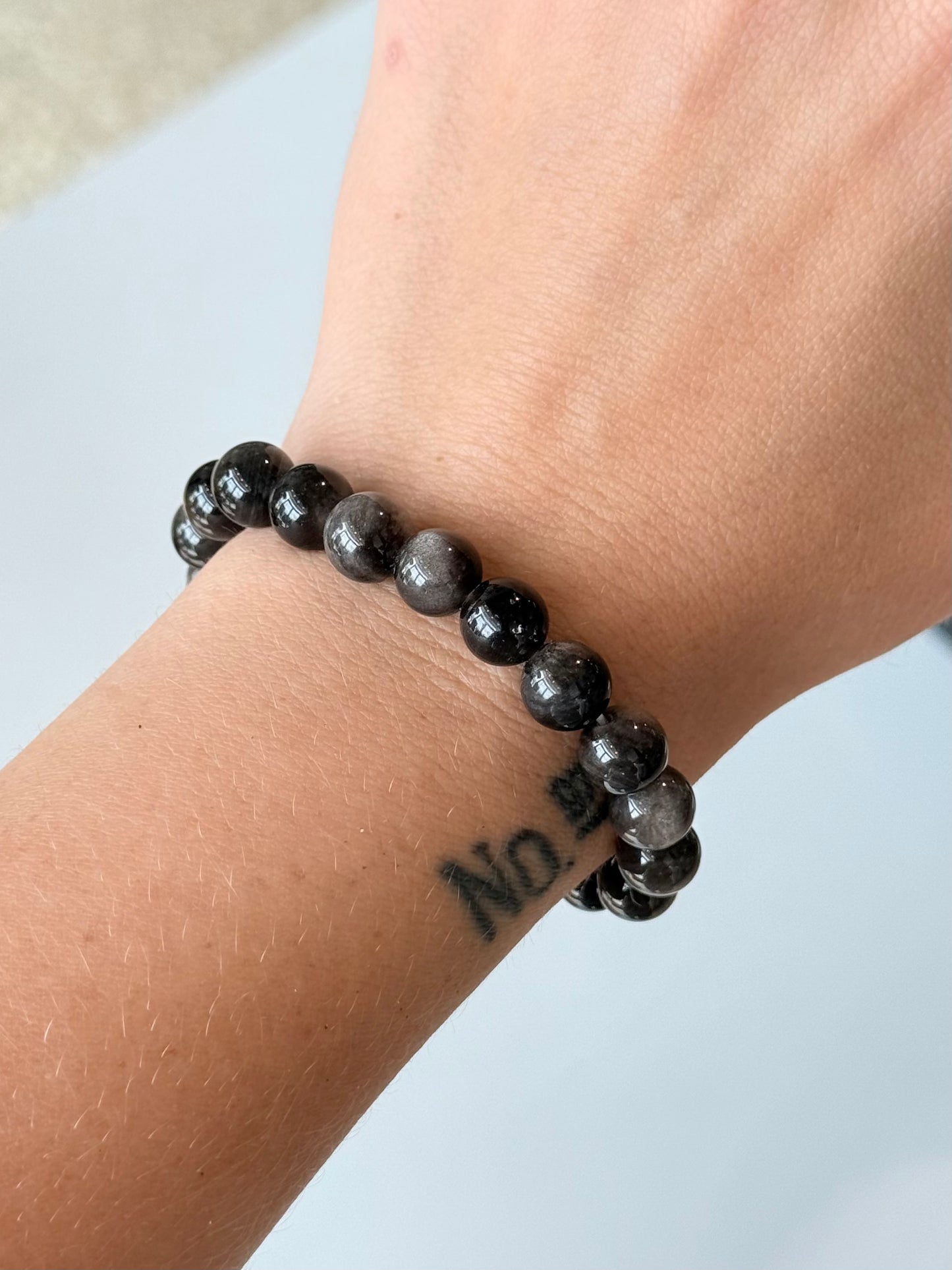 Silver Sheen Obsidian - 8mm Bracelet