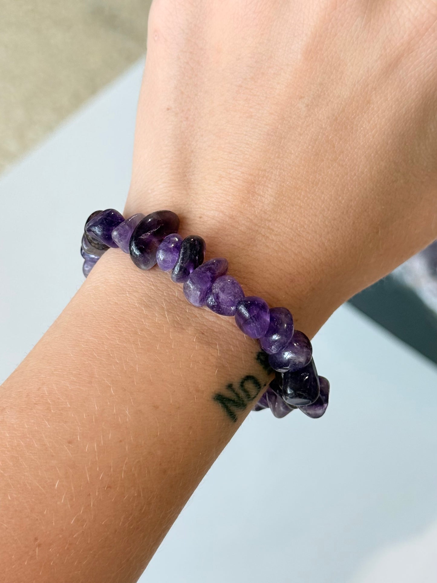 Amethyst Large Chip Bracelet