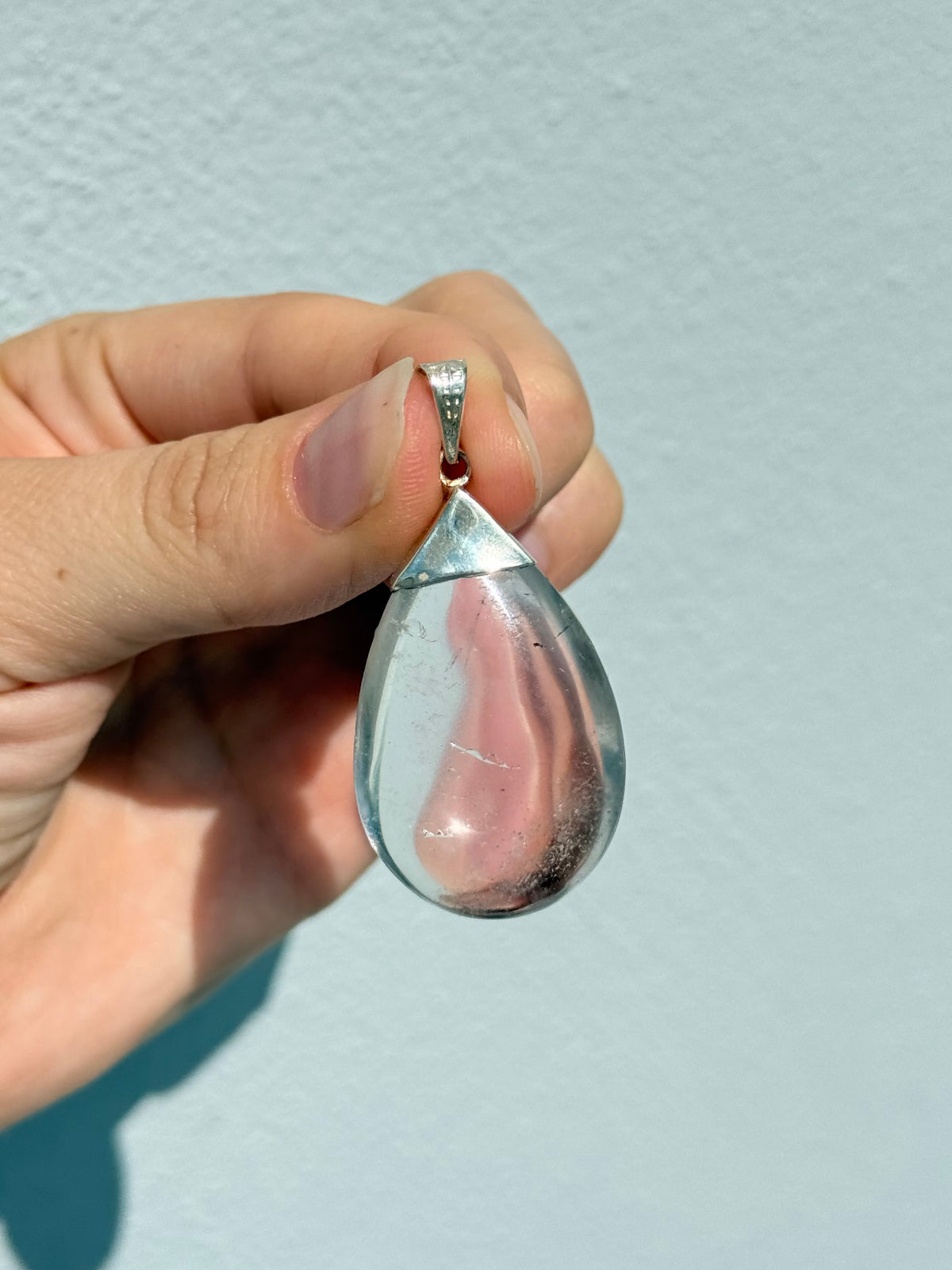 Colgante de cuarzo cristal en forma de gota | Clear Quartz Teardrop Pendant