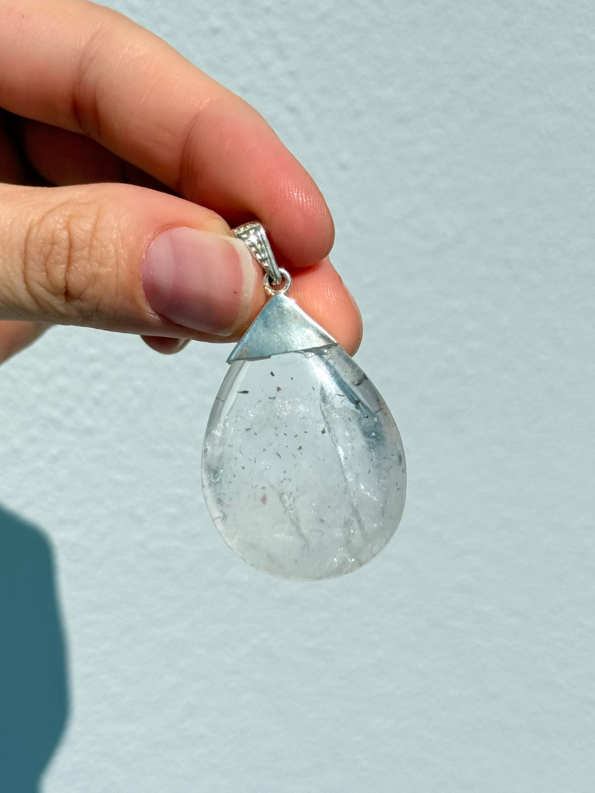 Colgante de cuarzo cristal en forma de gota | Clear Quartz Teardrop Pendant