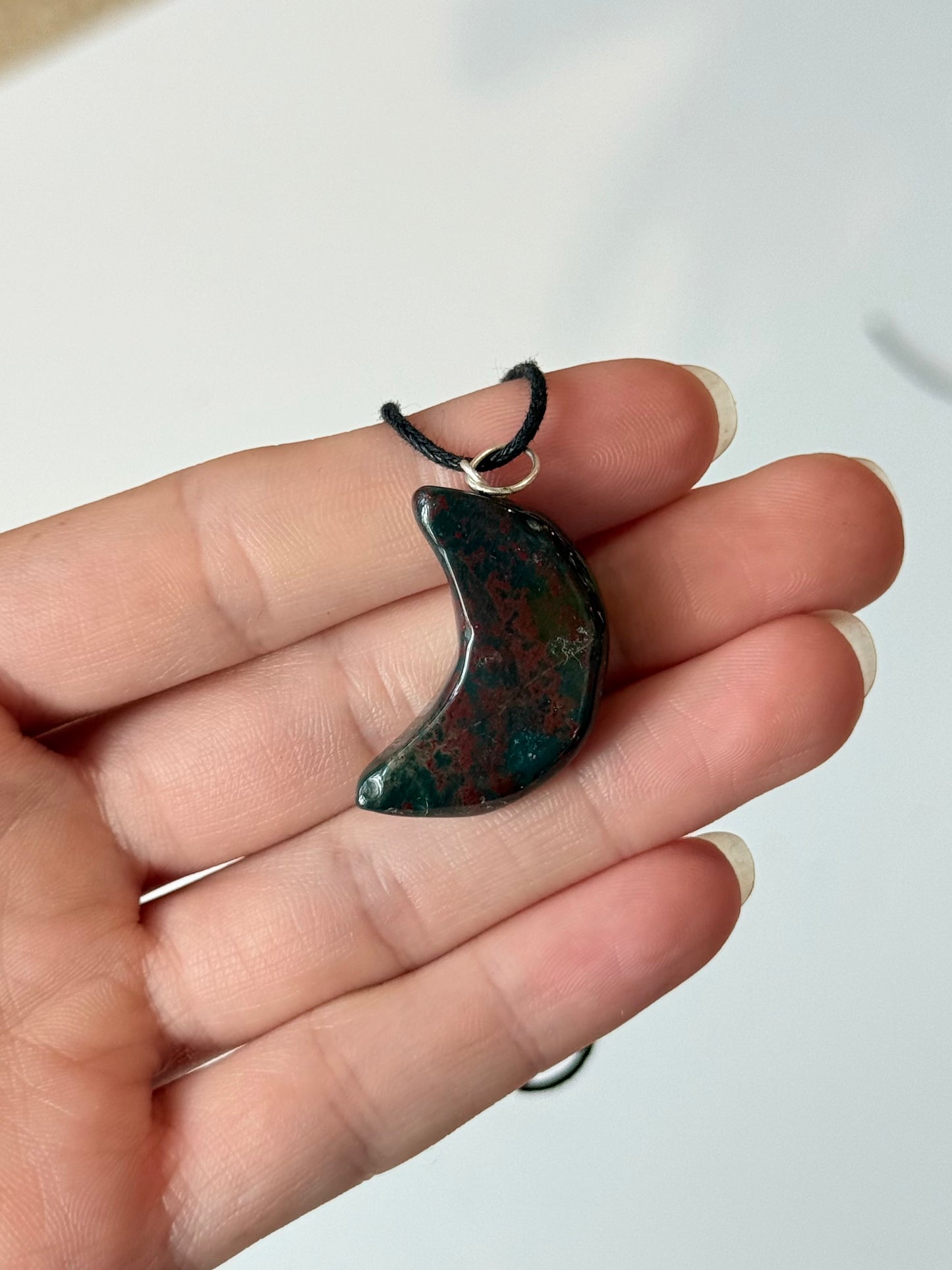 Blood Stone Moon Pendant