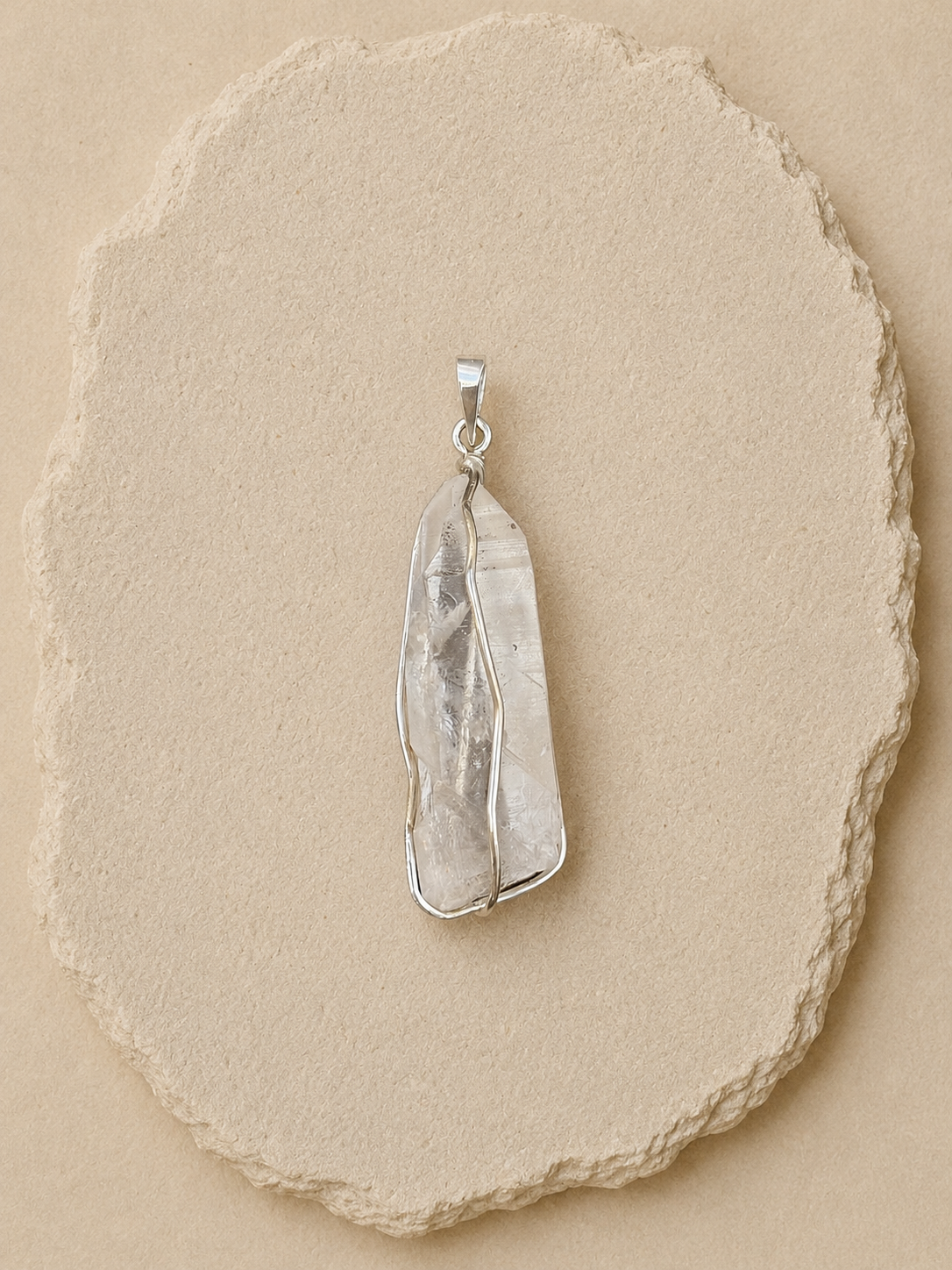Lemurian Quartz Silver Pendant / Colgante de Cuarzo Lemuriano en Plata