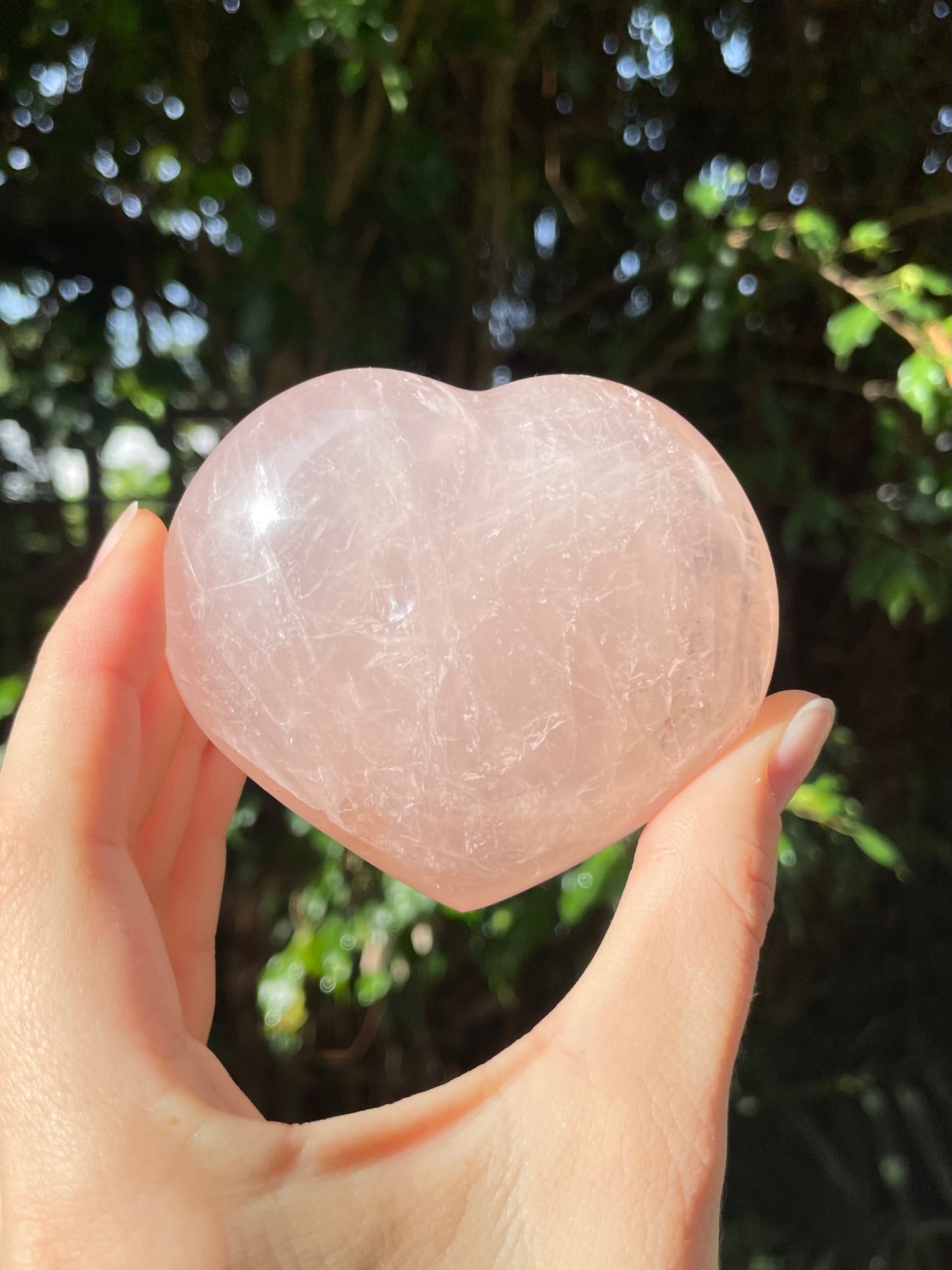 Rose Quartz Heart (b)