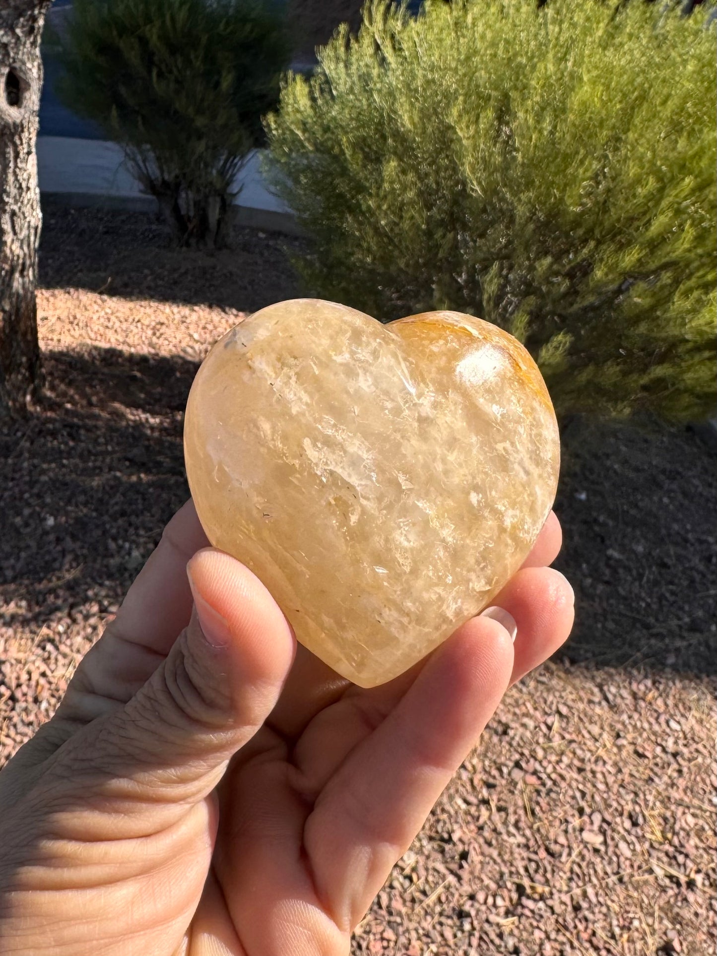 Golden Heart Quartz Heart