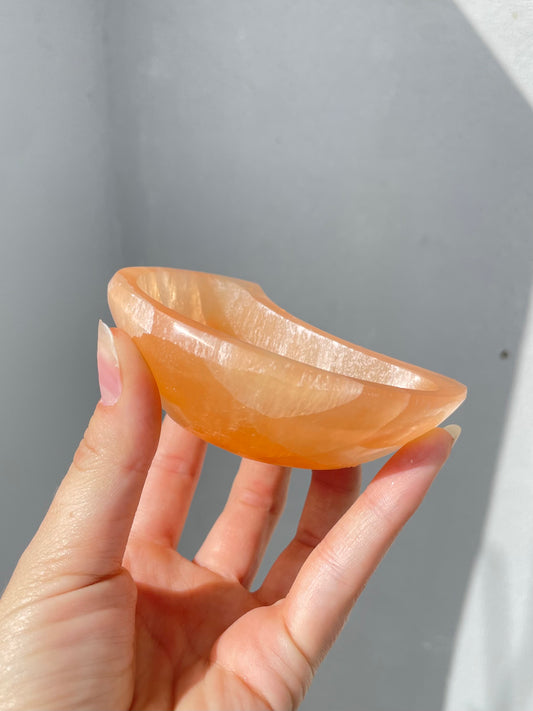 Orange Selenite Moon Bowl