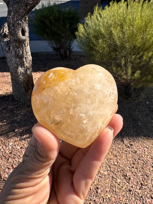 Golden Heart Quartz Heart