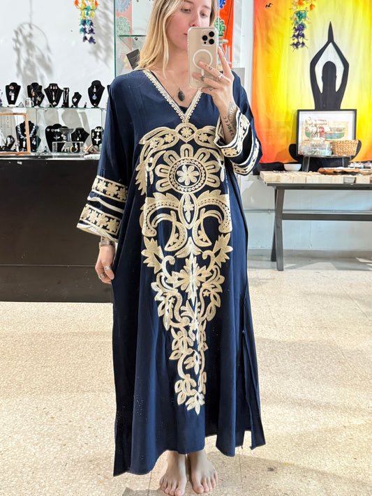 100% Cotton Dress ( Black  )