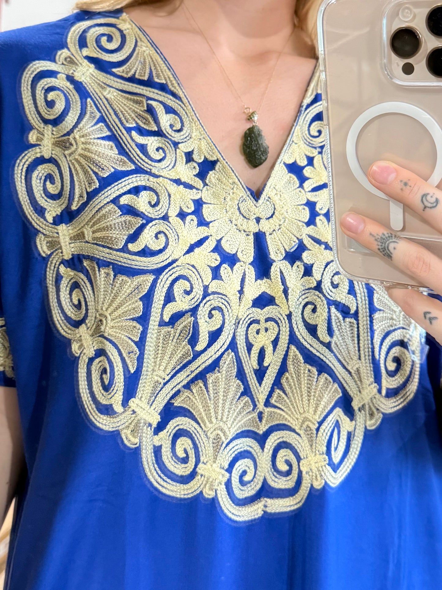 100% Cotton Dress ( Blue )