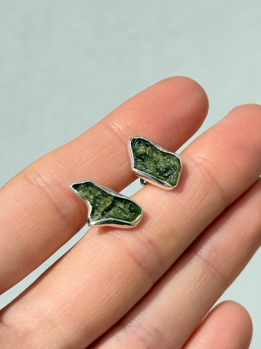 Moldavite Earrings ( Silver 925
