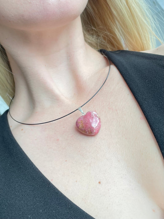 Rhodonite Heart Pendant