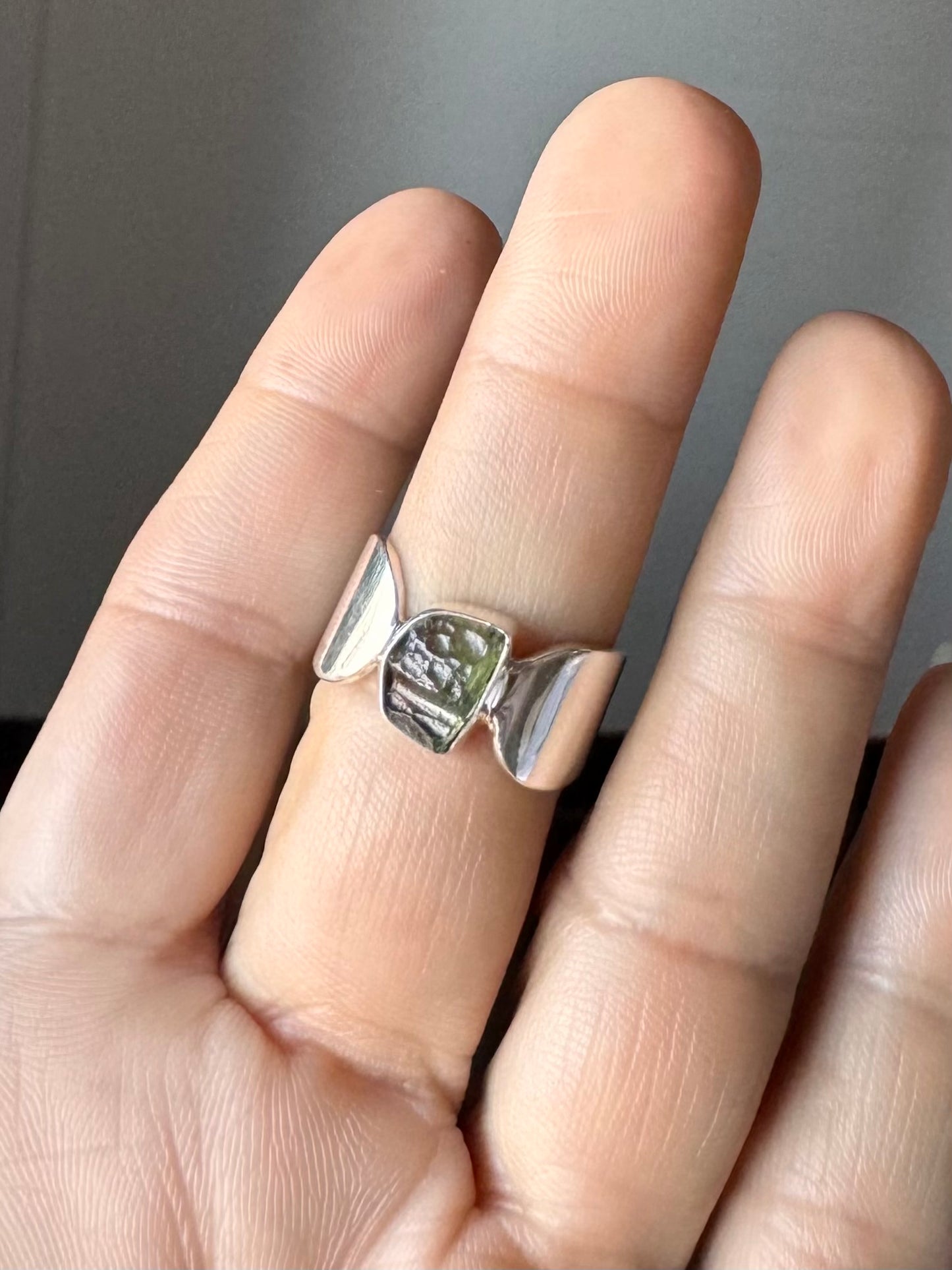 Moldavite Ring ( Size 7 )