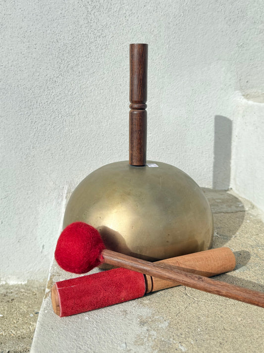 7 Metal Singing Bowl with Holder ( Note G Solar Chakra ) 8”