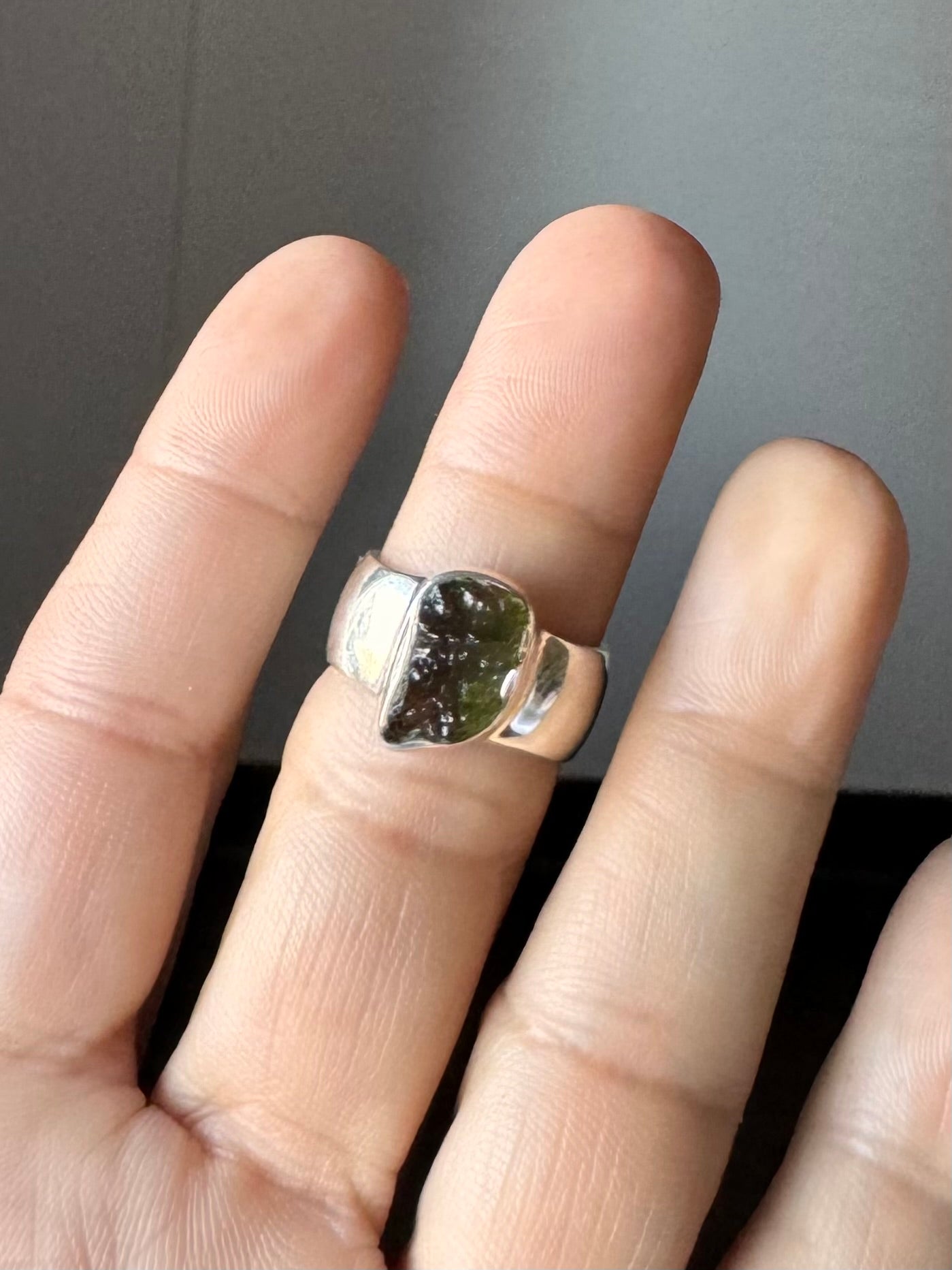 Moldavite Ring ( Size 6 )