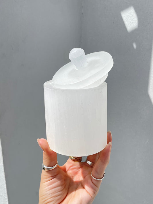 Selenite Jar with Lid