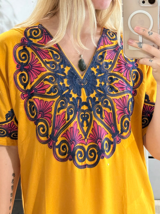 100% Cotton Dress ( Yellow )