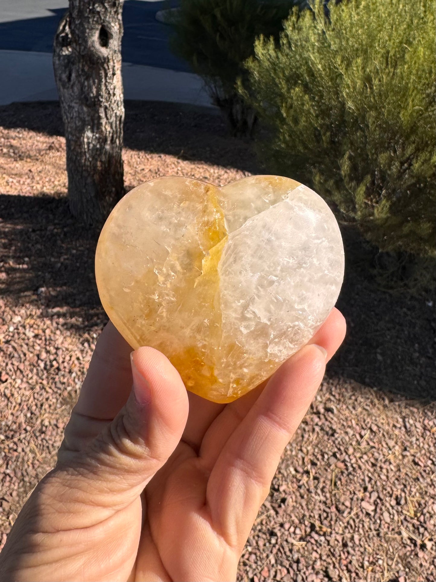 Golden Heart Quartz Heart